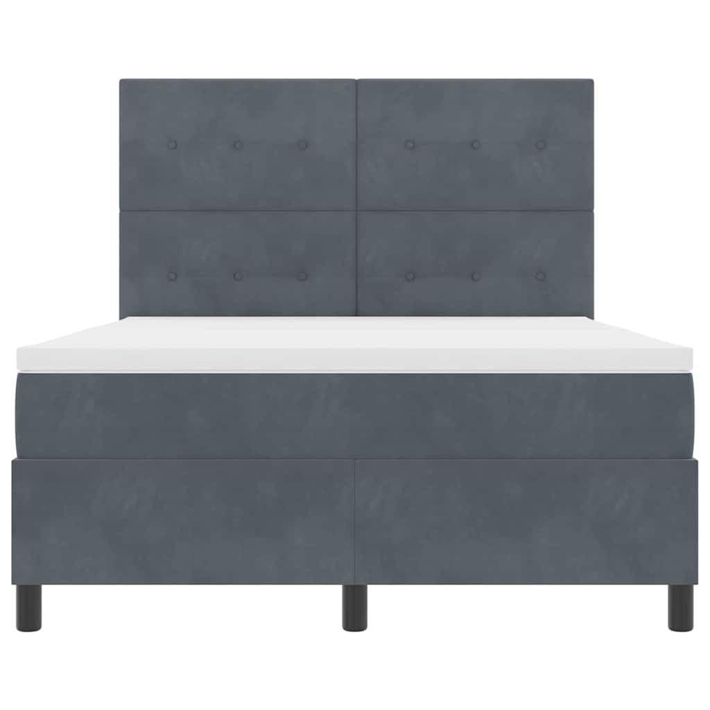 LED Box Spring Krevet s madracem Tamno siva 160 x 200 cm Baršun