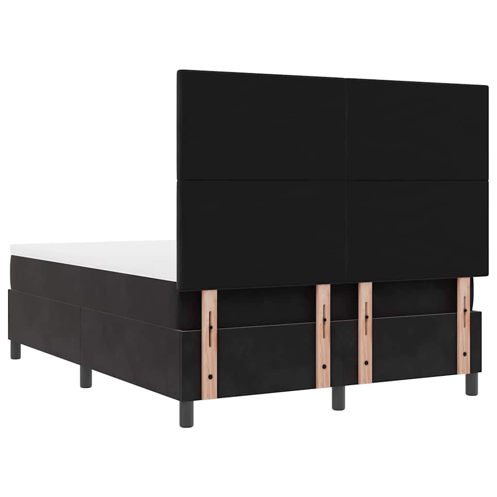 LED Box Spring Krevet s uzglavljem Crna 160 x 200 cm Baršun