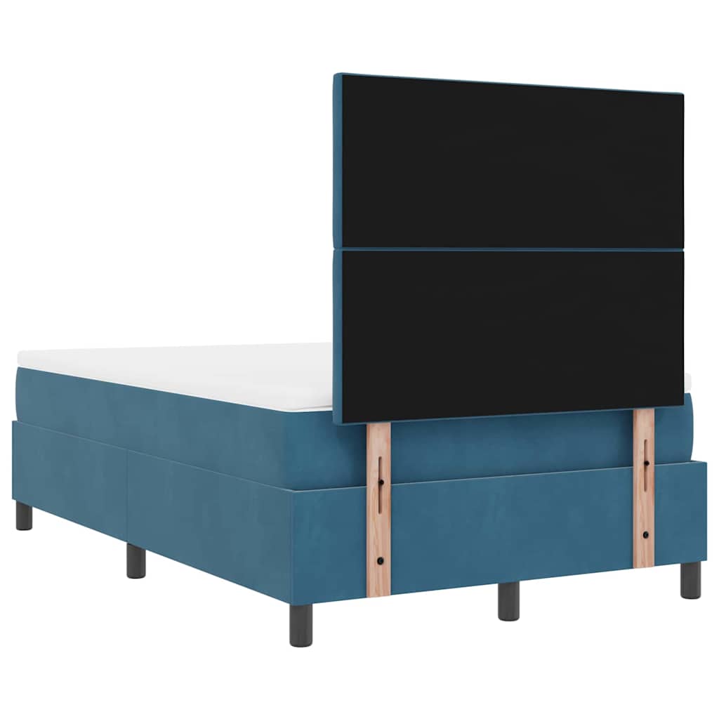LED Box Spring Krevet Tamno plava 120 x 190 cm Baršun