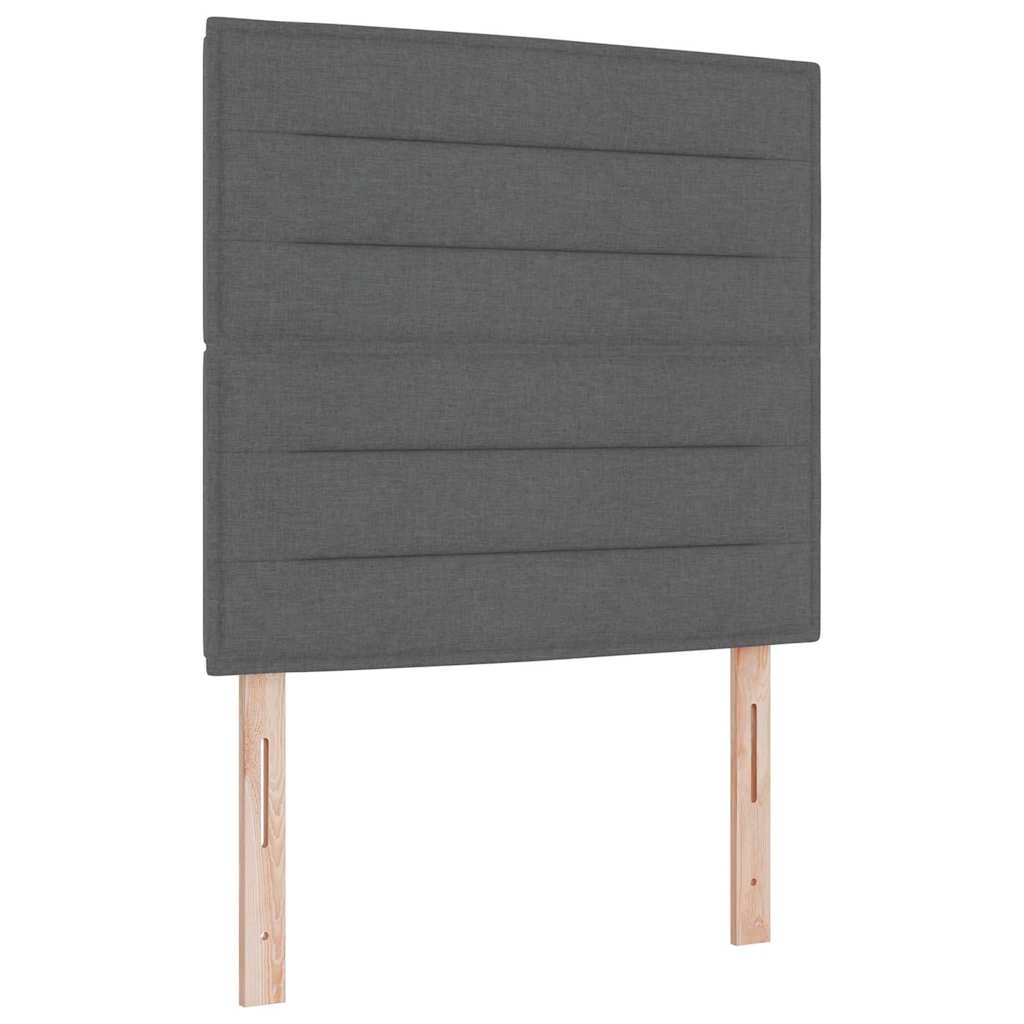 LED Box Spring Krevet s madracem Tamno siva 80 x 200 cm tkanina