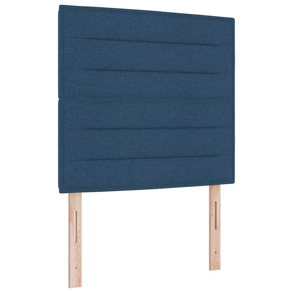 LED Box Spring Krevet s madracem Plava 90 x 190 cm tkanina