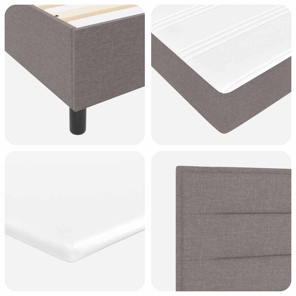 LED Box Spring Krevet s madracem Sivo-smeđa 90 x 200 cm tkanina