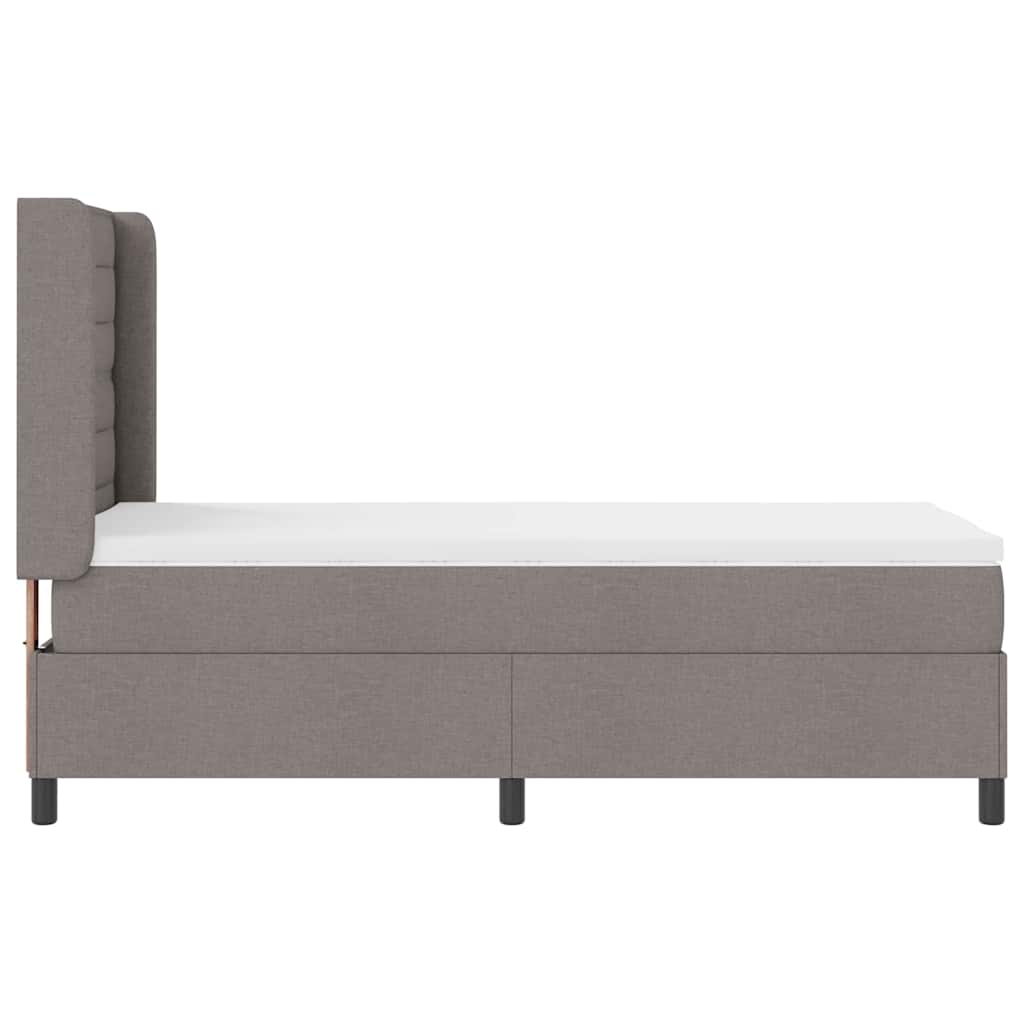 LED Box Spring Krevet s madracem Sivo-smeđa 90 x 200 cm tkanina