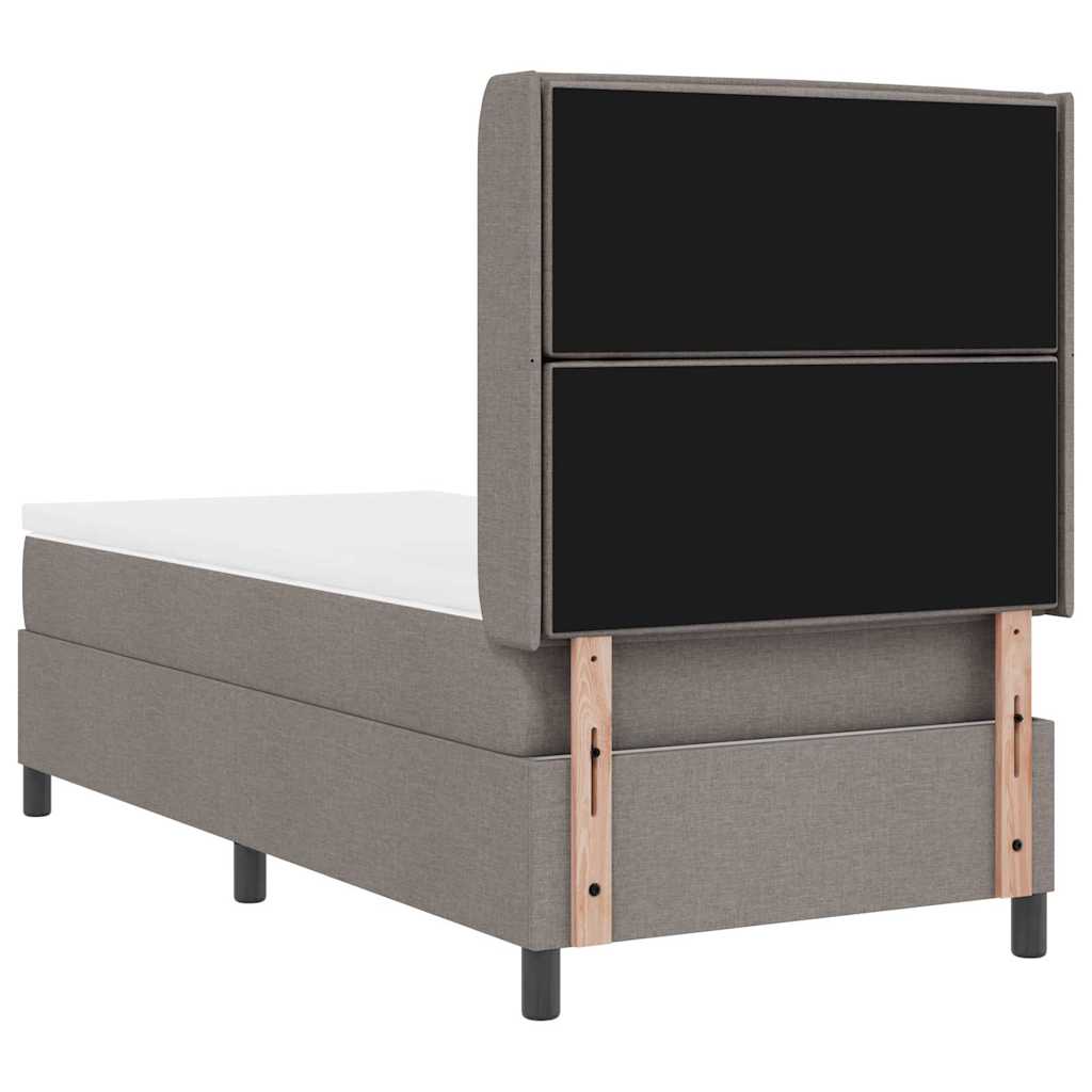 LED Box Spring Krevet Sivo-smeđa 100 x 200 cm tkanina