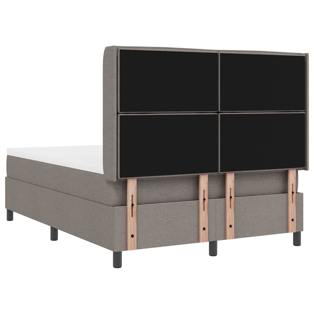 LED Box Spring Krevet Sivo-smeđa 140 x 190 cm tkanina