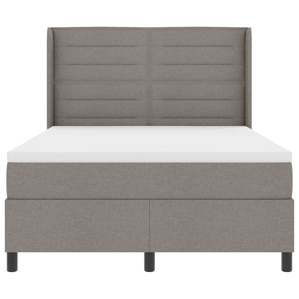 LED Box Spring Krevet Sivo-smeđa 140 x 200 cm tkanina