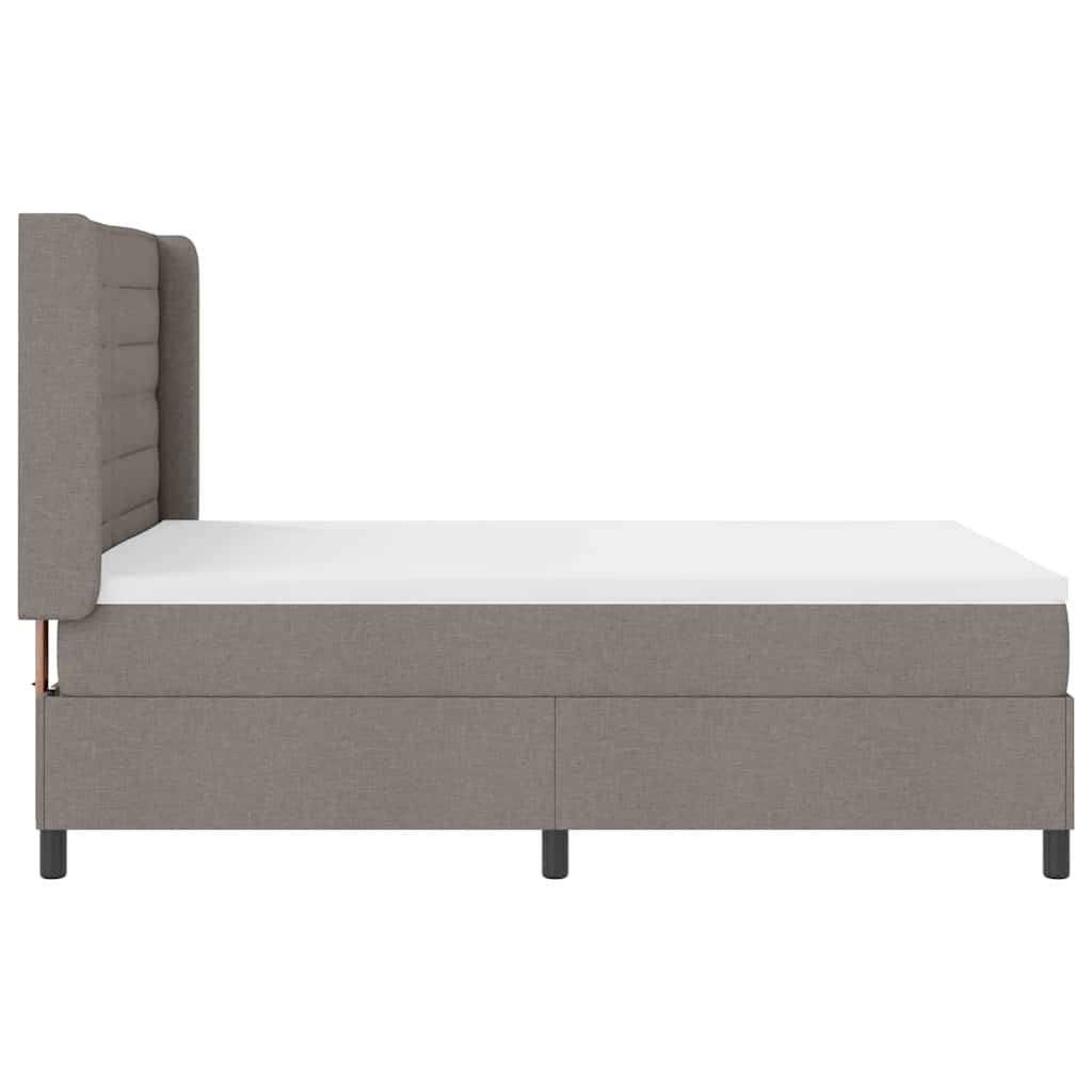 LED Box Spring Krevet Sivo-smeđa 140 x 200 cm tkanina