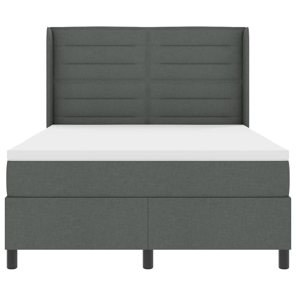 LED Box Spring Krevet Tamno siva 160 x 200 cm tkanina