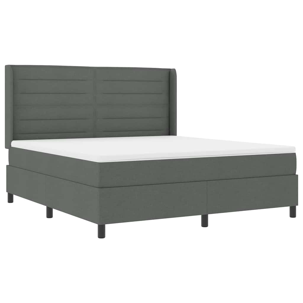 LED Box Spring Krevet Tamno siva 180 x 200 cm tkanina