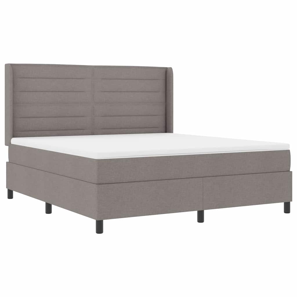 LED Box Spring Krevet Sivo-smeđa 180 x 200 cm tkanina