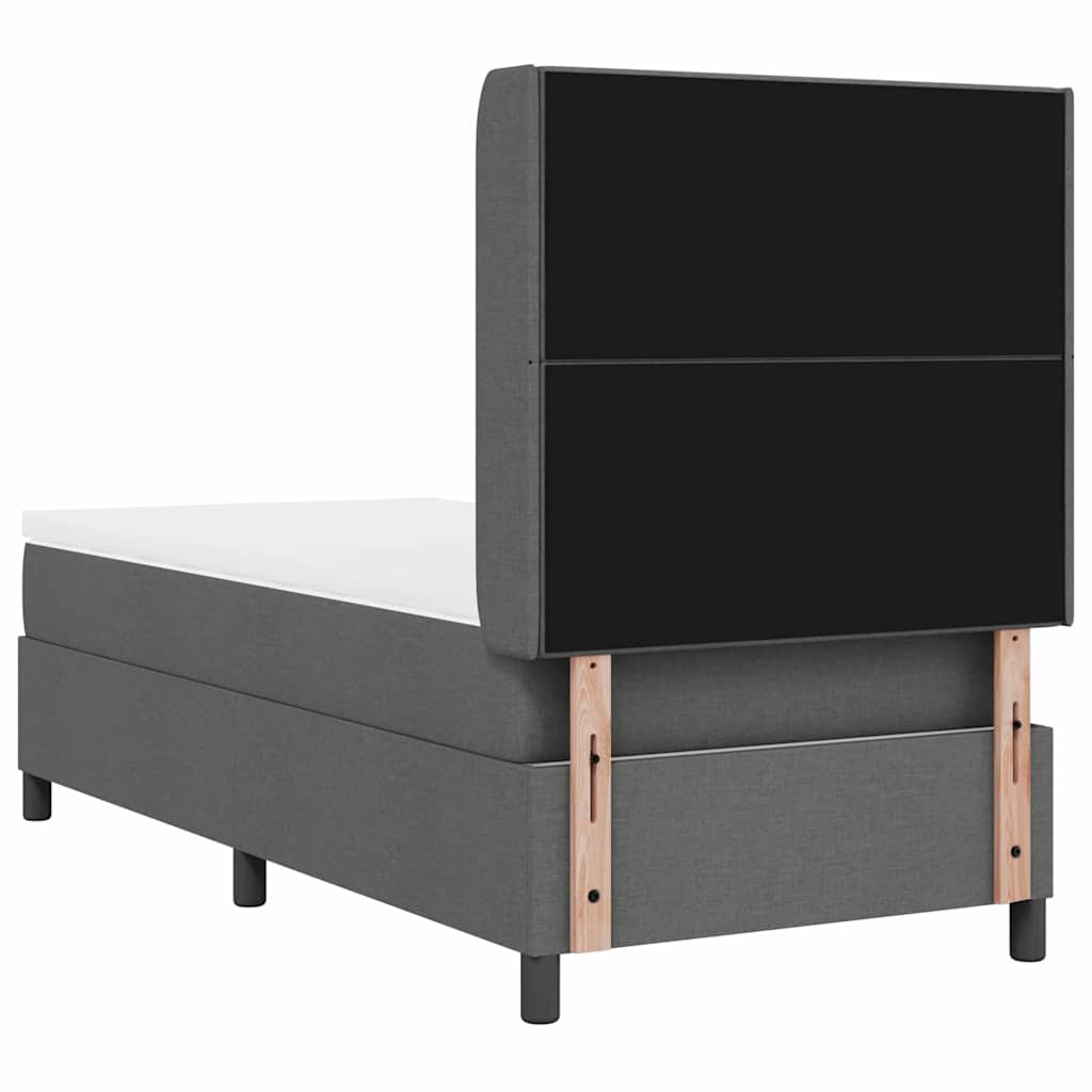 LED Box Spring Krevet s madracem Tamno siva 80 x 200 cm tkanina