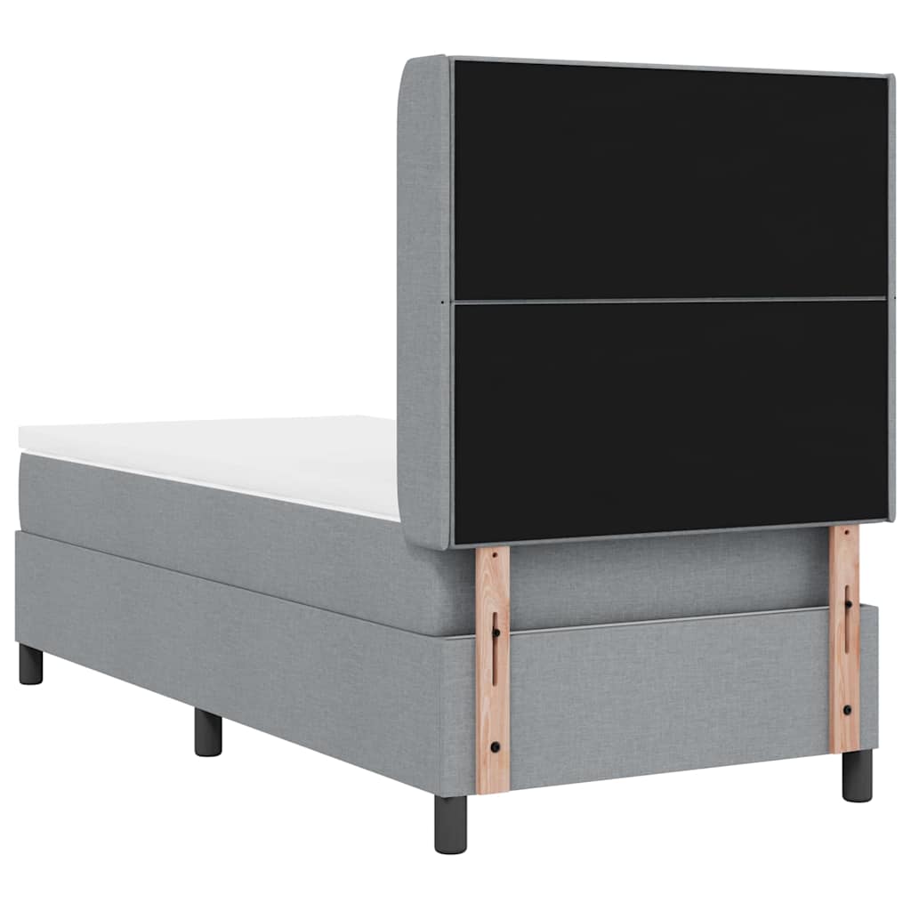 LED Box Spring Krevet Svijetlo siva 90 x 190 cm tkanina