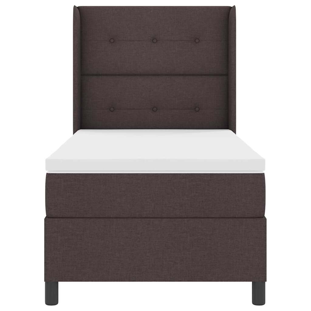 LED Box Spring Krevet Tamno smeđa 90 x 190 cm tkanina