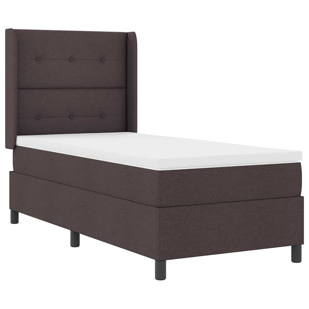 LED Box Spring Krevet Tamno smeđa 90 x 200 cm tkanina