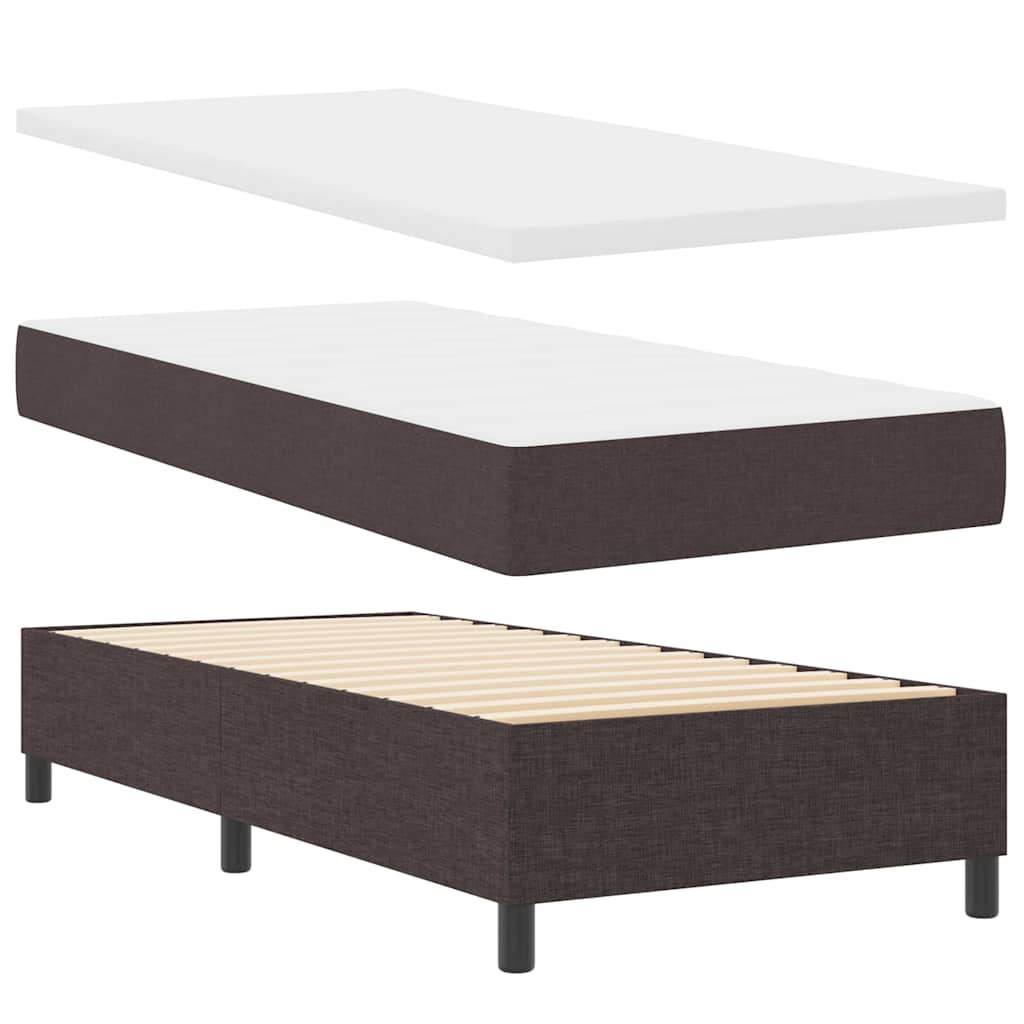 LED Box Spring Krevet Tamno smeđa 90 x 200 cm tkanina