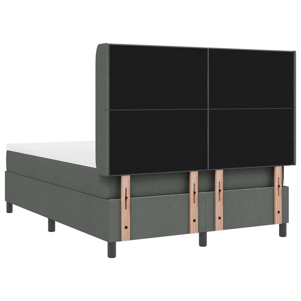 LED Box Spring Krevet Tamno siva 140 x 190 cm tkanina