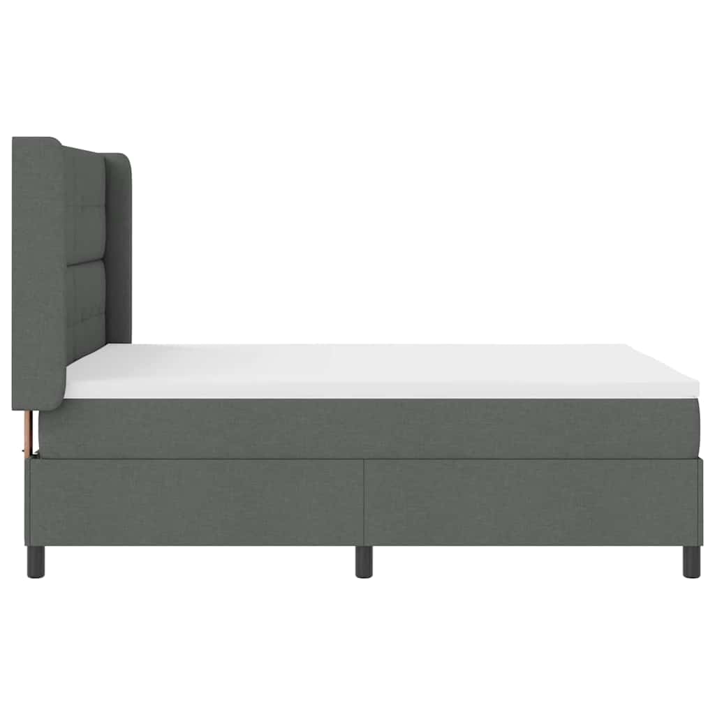 LED Box Spring Krevet Tamno siva 140 x 190 cm tkanina