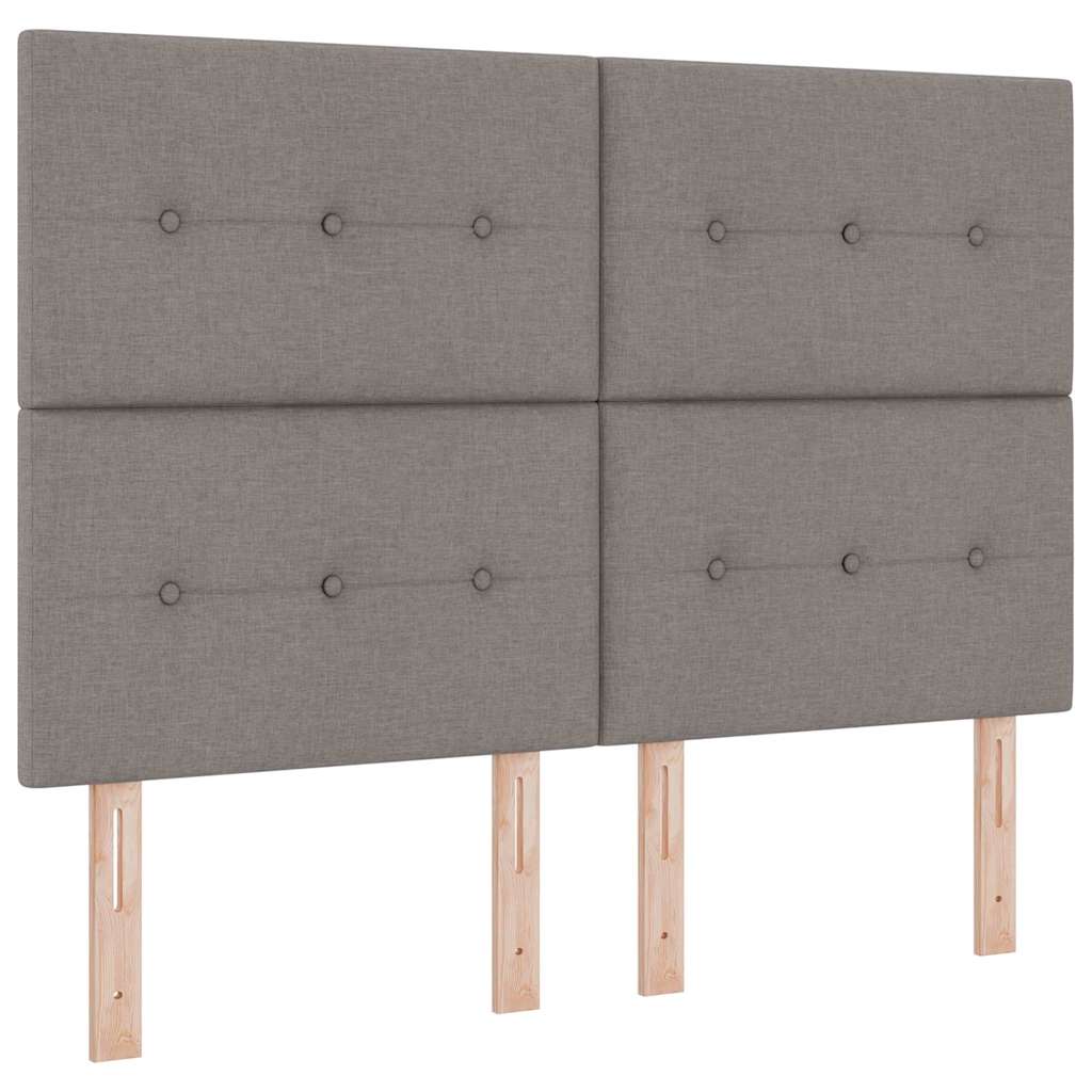 LED Box Spring Krevet Sivo-smeđa 140 x 190 cm tkanina