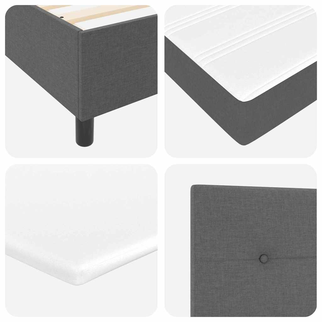 LED Box Spring Krevet Tamno siva 140 x 200 cm tkanina