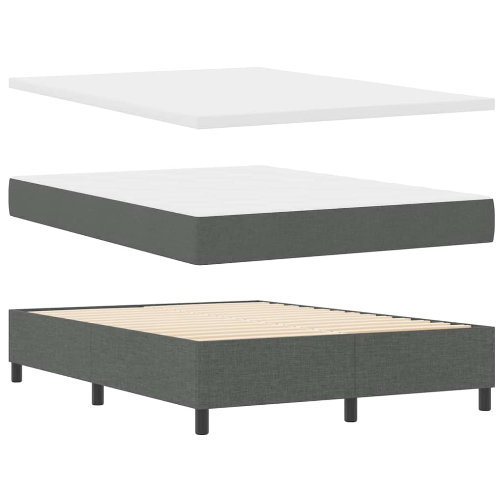 LED Box Spring Krevet Tamno siva 140 x 200 cm tkanina