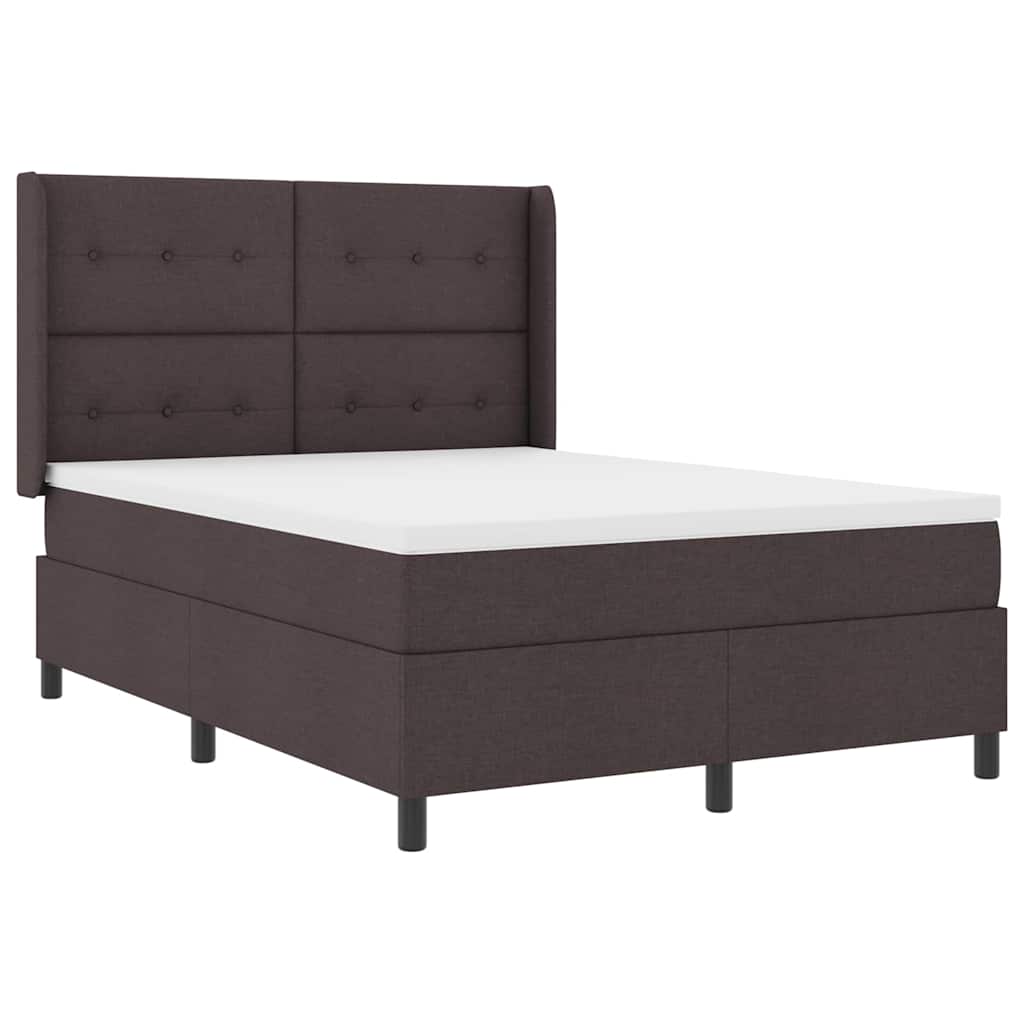 LED Box Spring Krevet Tamno smeđa 140 x 200 cm tkanina