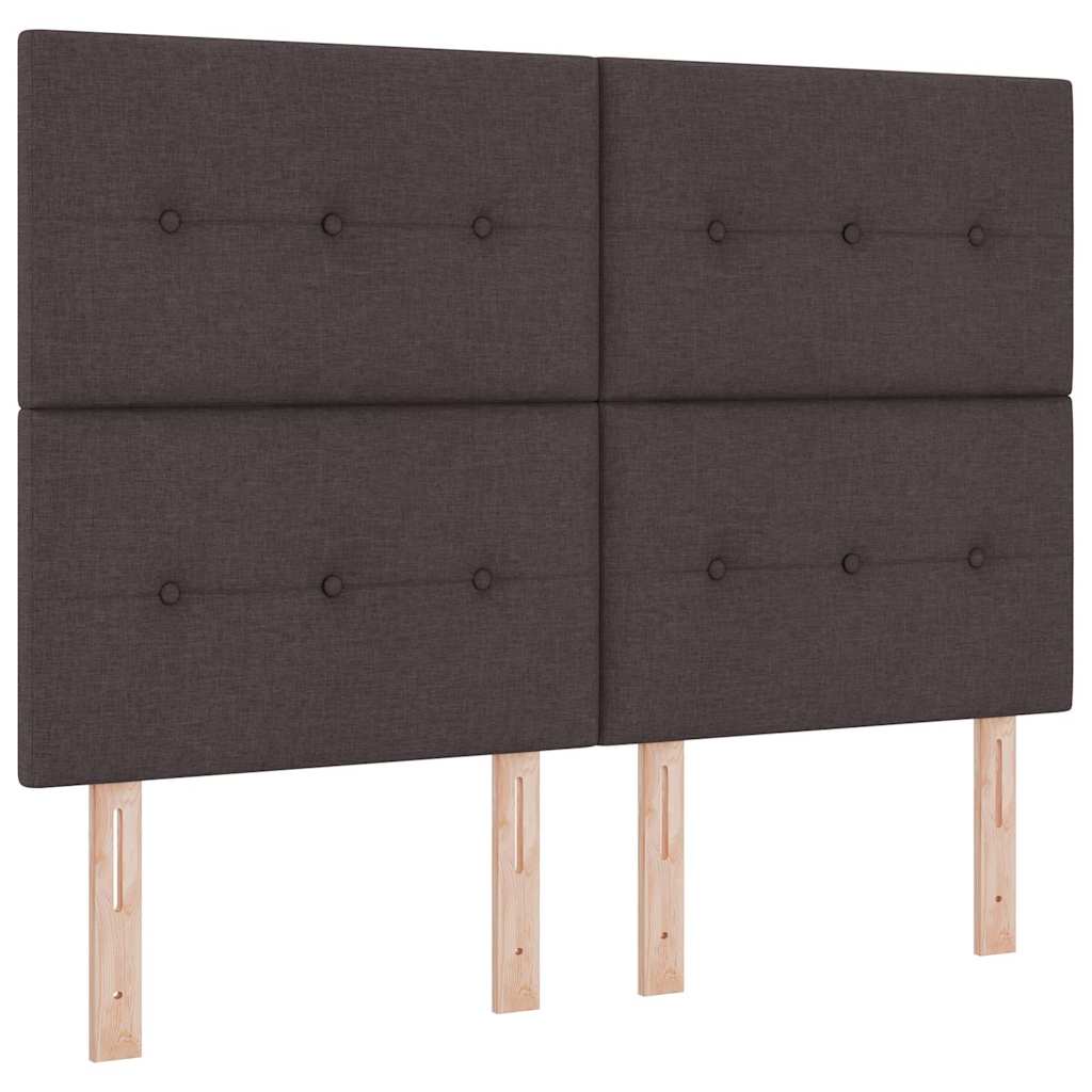 LED Box Spring Krevet Tamno smeđa 140 x 200 cm tkanina