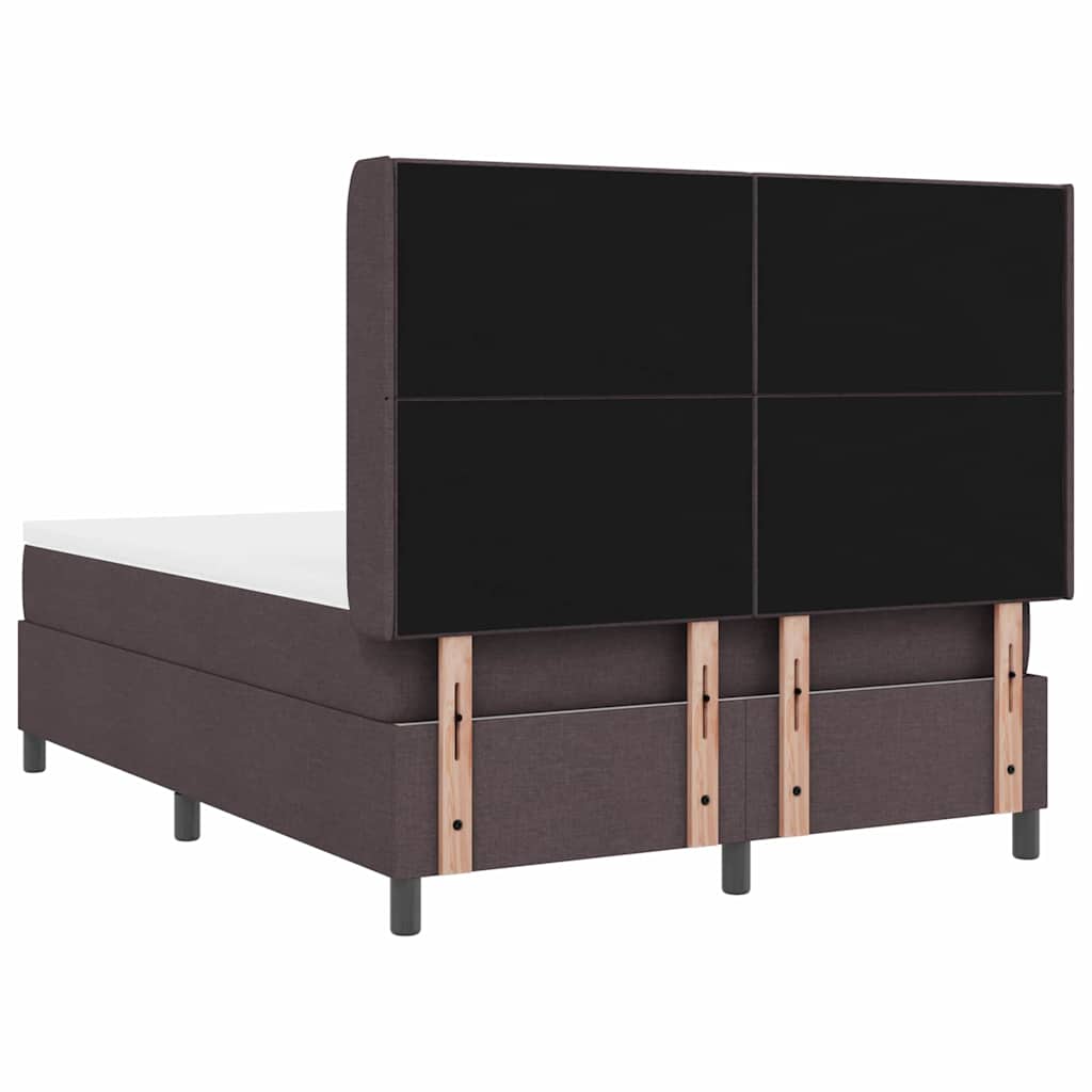 LED Box Spring Krevet Tamno smeđa 140 x 200 cm tkanina