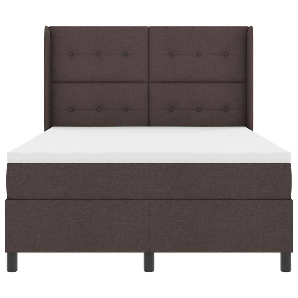 LED Box Spring Krevet Tamno smeđa 140 x 200 cm tkanina