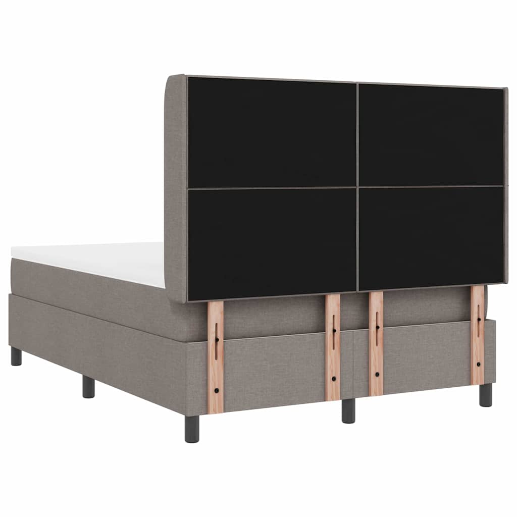 LED Box Spring Krevet Sivo-smeđa 140 x 200 cm tkanina