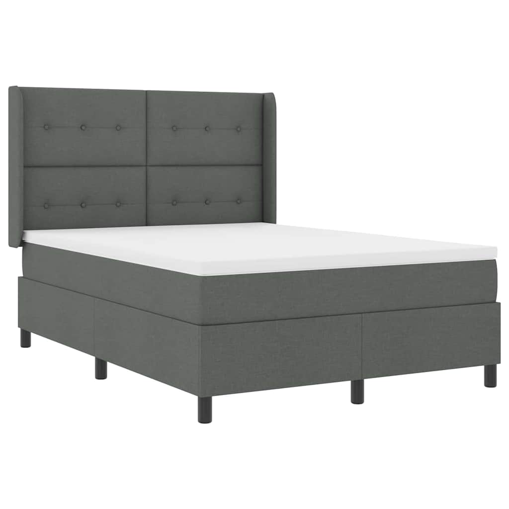 LED Box Spring Krevet Tamno siva 160 x 200 cm tkanina