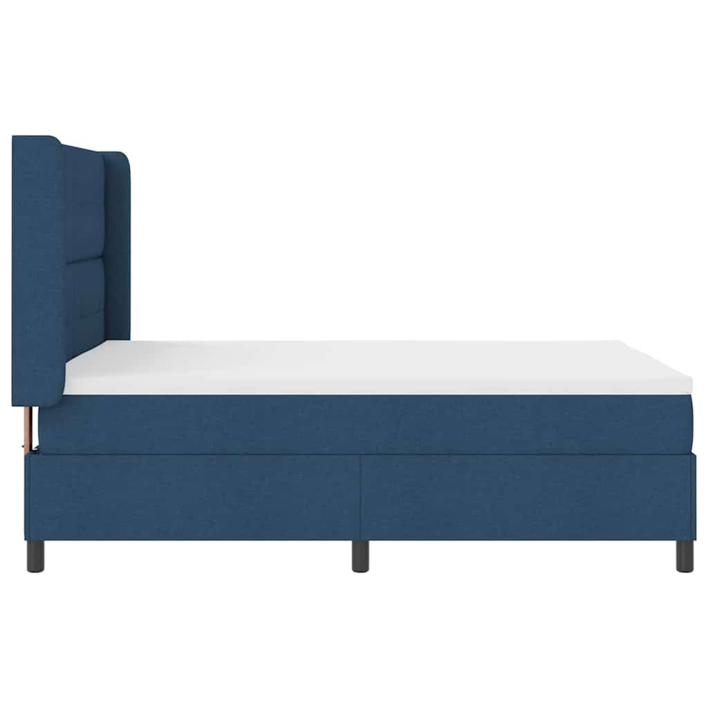 LED Box Spring Krevet s madracem Plava 160 x 200 cm tkanina