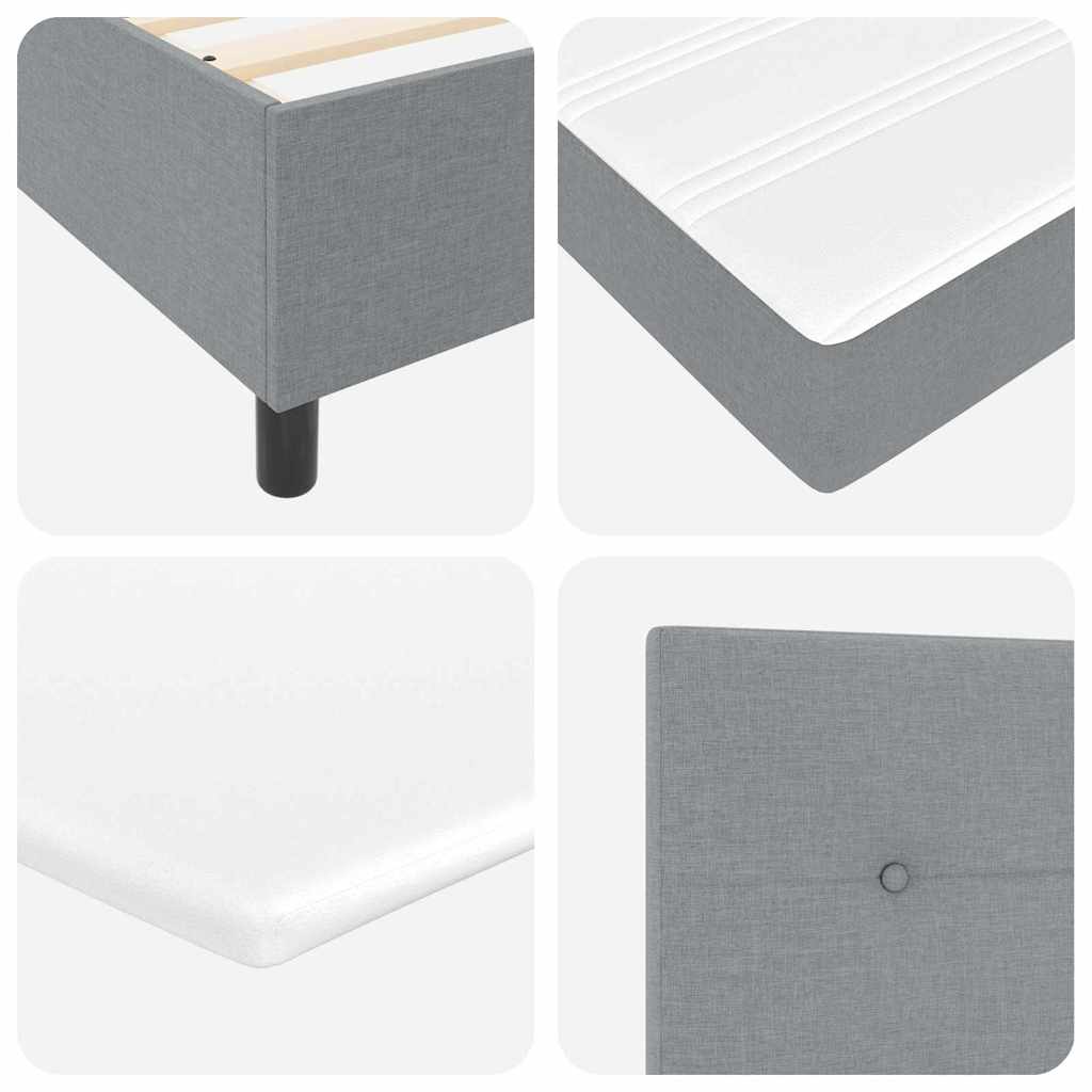 LED Box Spring Krevet Svijetlo siva 180 x 200 cm tkanina