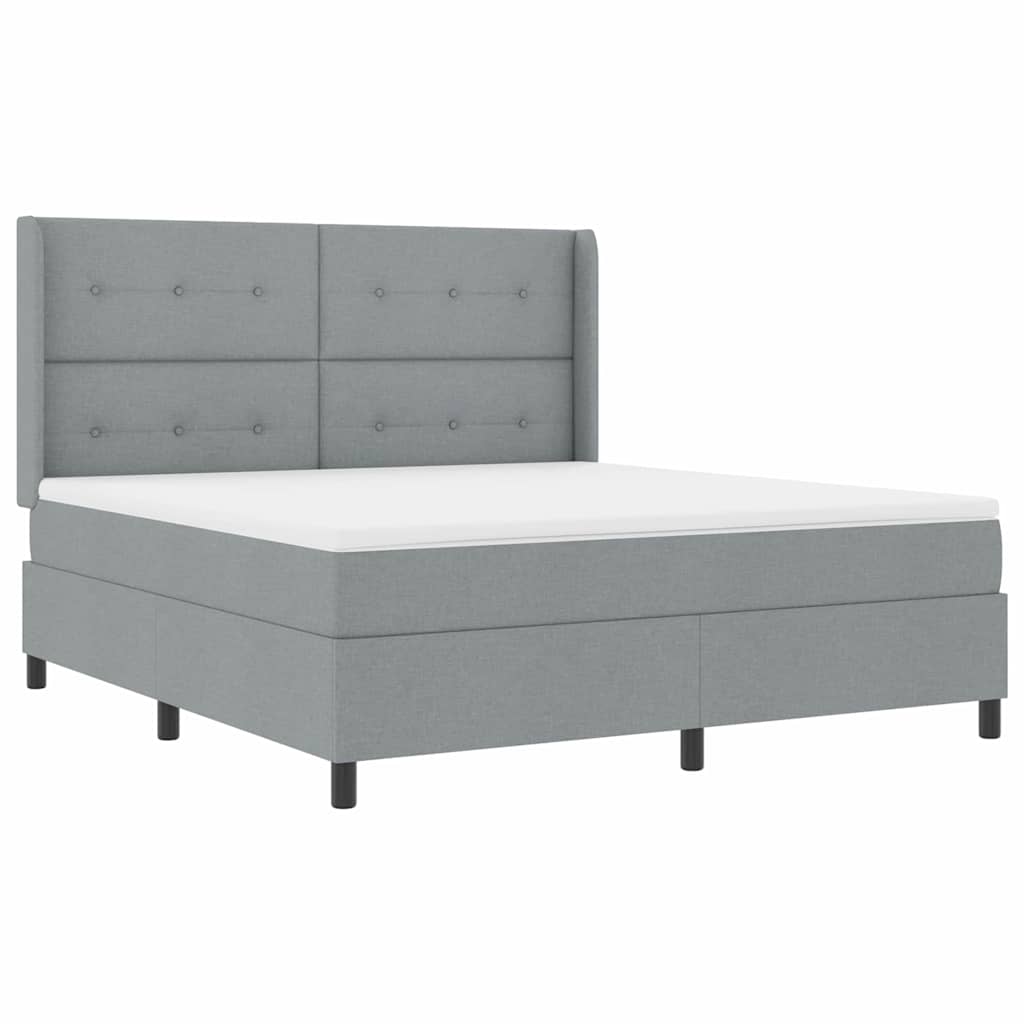 LED Box Spring Krevet Svijetlo siva 180 x 200 cm tkanina
