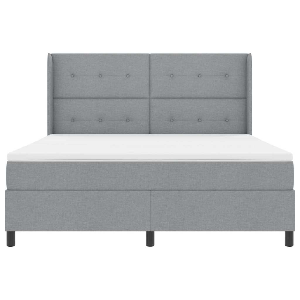 LED Box Spring Krevet Svijetlo siva 180 x 200 cm tkanina