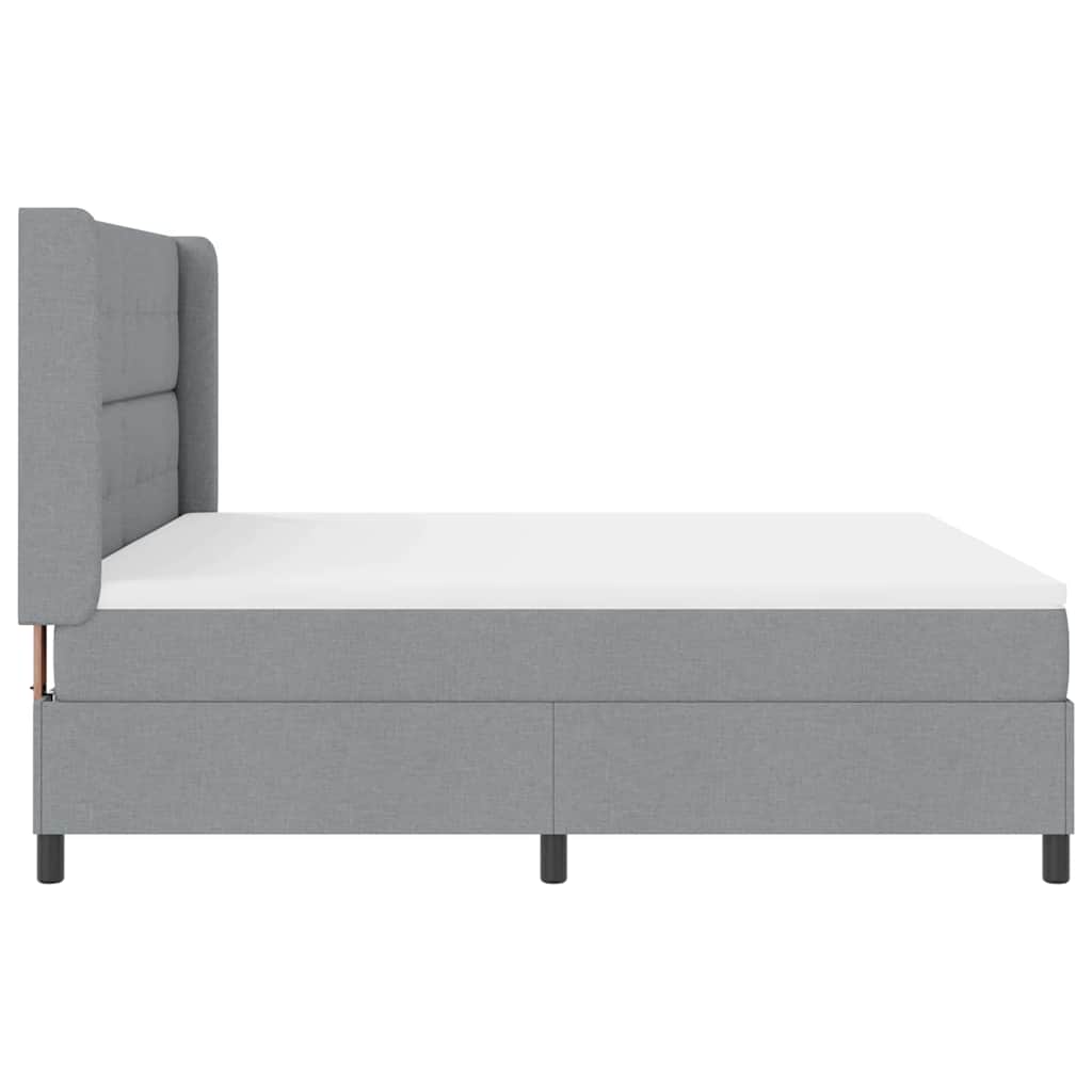 LED Box Spring Krevet Svijetlo siva 180 x 200 cm tkanina