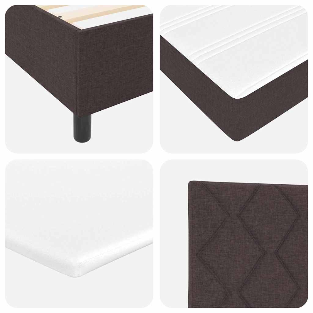 LED Box Spring Krevet Tamno smeđa 100 x 200 cm tkanina