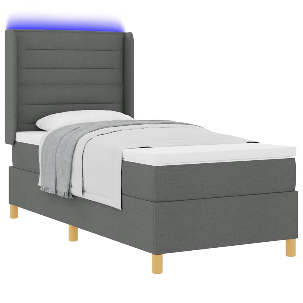 Krevet s opruga kutije s jastukom Siva 90 x 200 cm tkanina