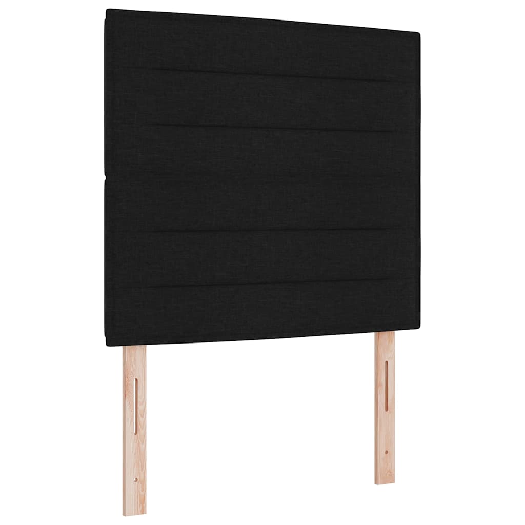 Krevet s opruga kutije s LED trakama Crna 100 x 200 cm tkanina