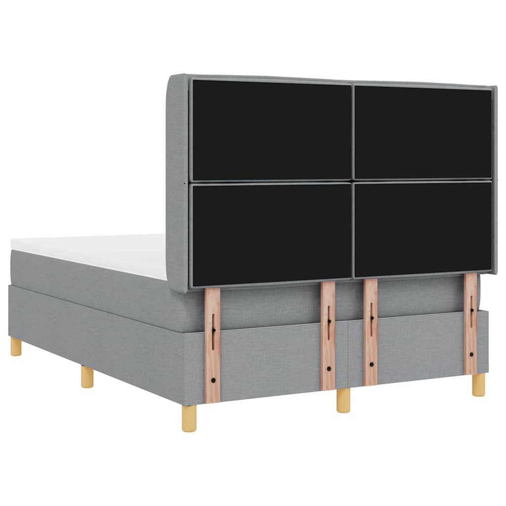 Krevet s opruga kutije Svijetlo siva 140 x 190 cm tkanina