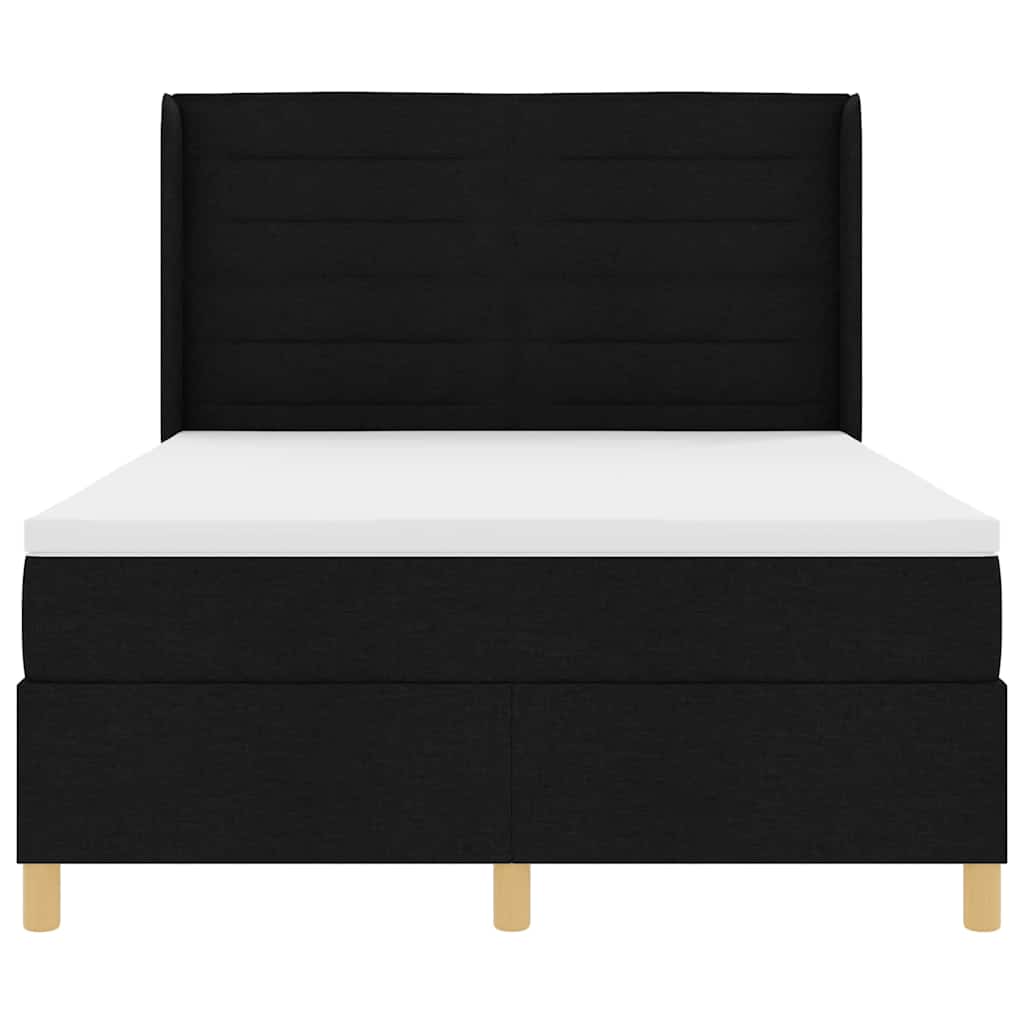 Krevet s opruga kutije s LED trakama Crna 160 x 200 cm tkanina