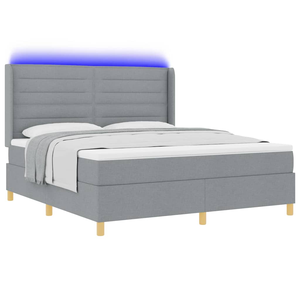 Krevet s opruga kutije Svijetlo siva 180 x 200 cm tkanina