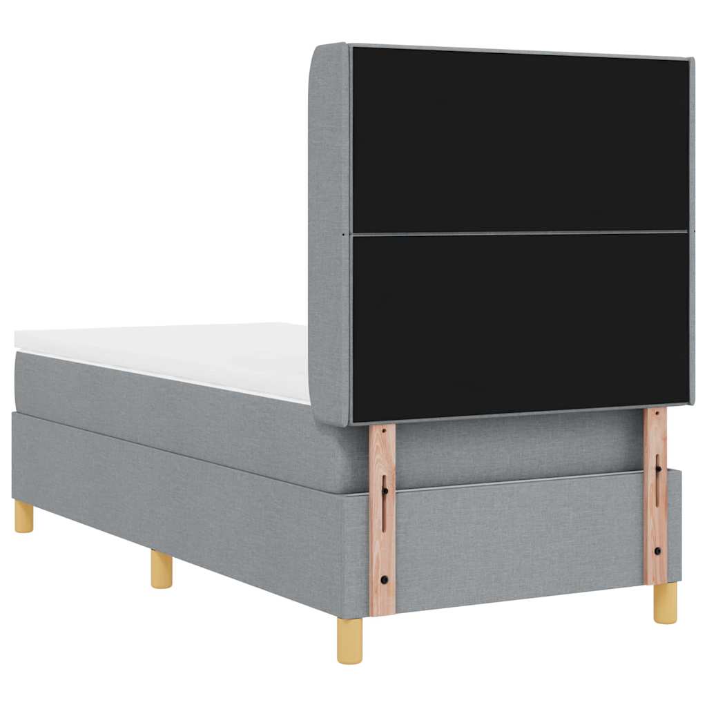 Krevet s opruga kutije Svijetlo siva 90 x 190 cm tkanina