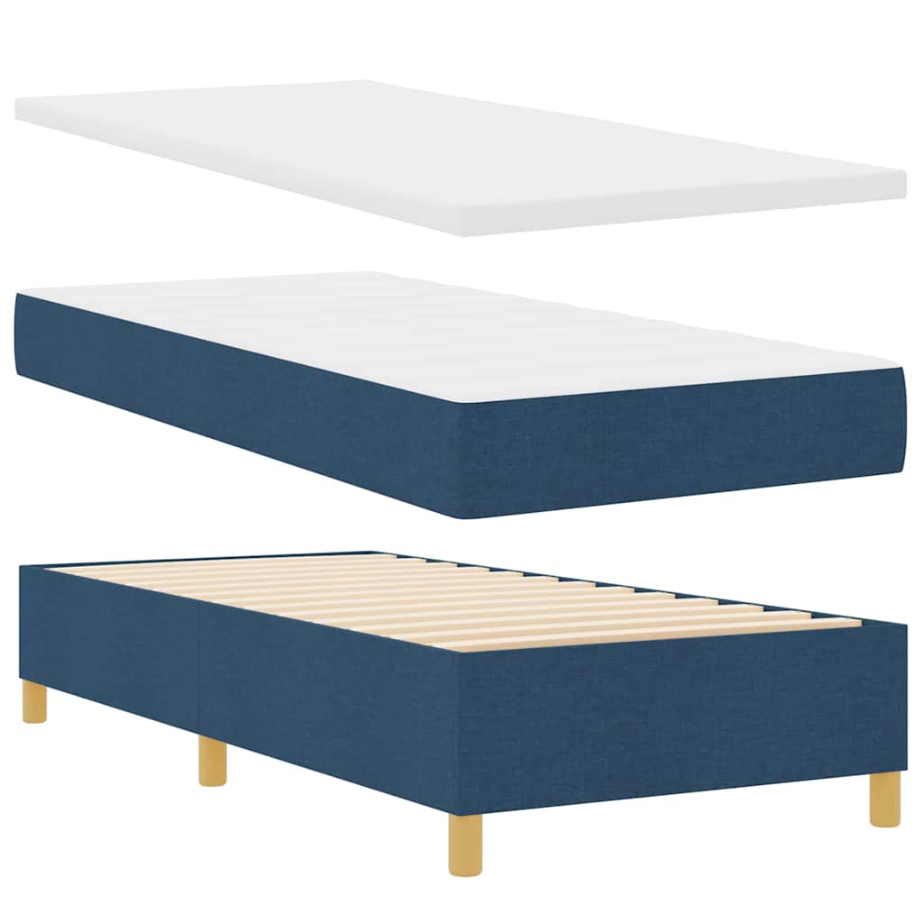 Krevet s opruga kutije s LED trakama Plava 100 x 200 cm tkanina