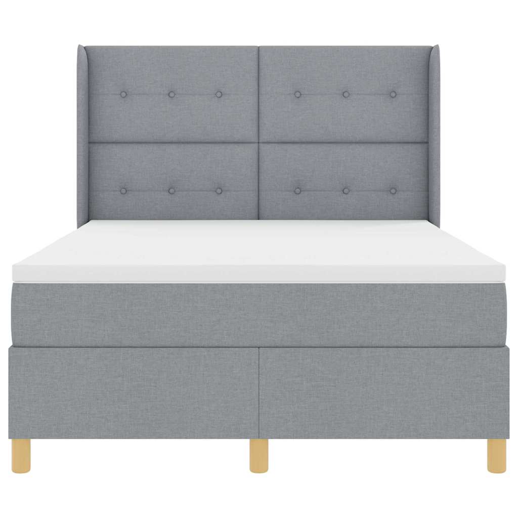 Krevet s opruga kutije Svijetlo siva 160 x 200 cm tkanina