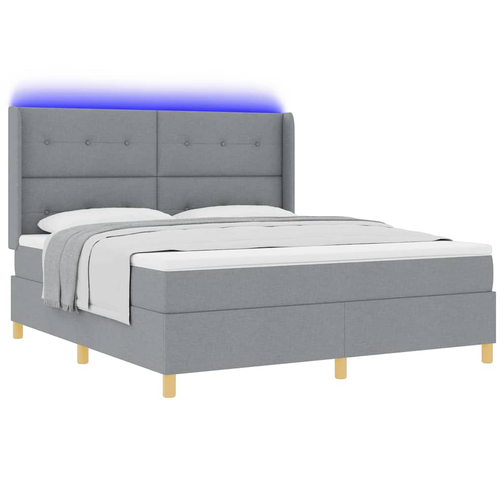 Krevet s opruga kutije Svijetlo siva 180 x 200 cm tkanina
