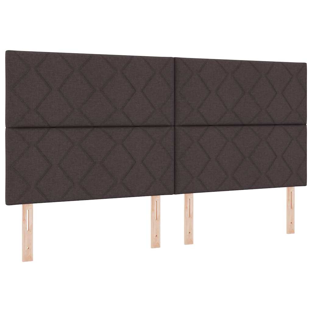 Krevet s opruga kutije s madracem Smeđa 200 x 200 cm tkanina