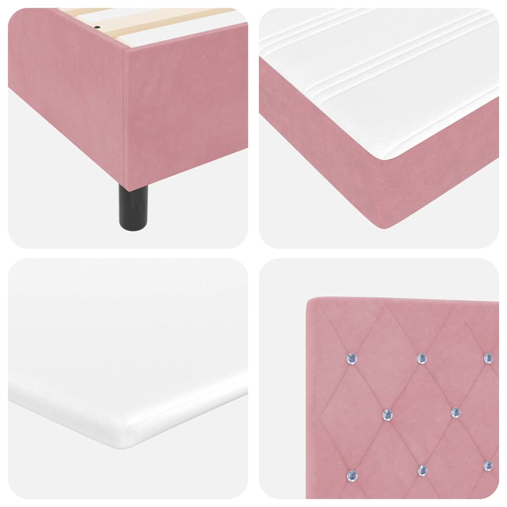 Krevet s opruga kutije s madracem Ružičasta 90 x 200 cm Baršun