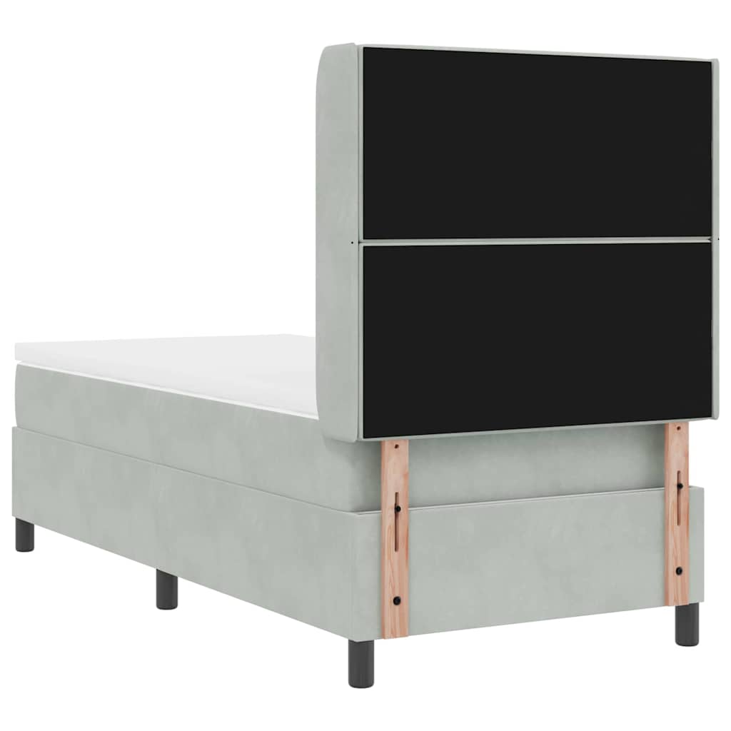 Krevet s opruga kutije Svijetlo siva 100 x 200 cm Baršun