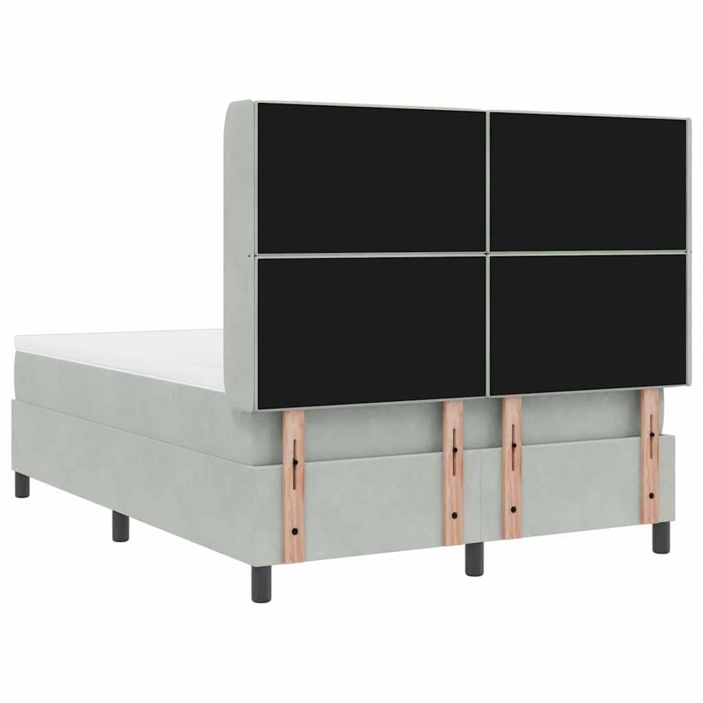 Krevet s opruga kutije Svijetlo siva 140 x 190 cm Baršun