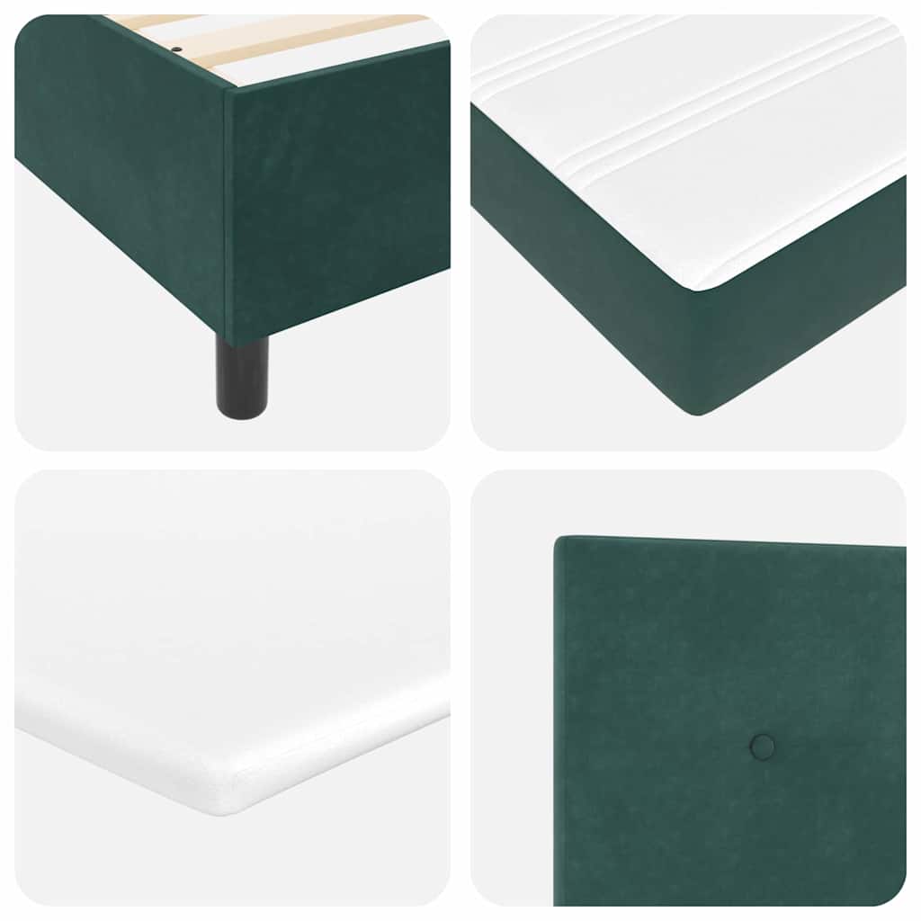 Krevet s opruga kutije s LED trakama Zelena 100 x 200 cm Baršun